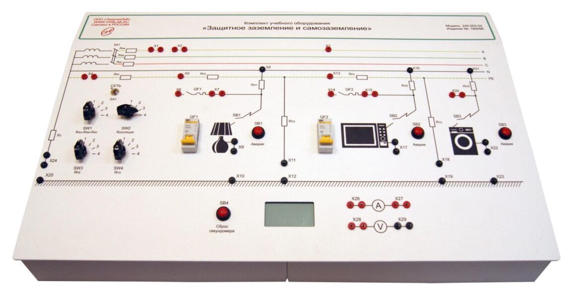 Комплект лабораторного оборудования «Защитное заземление и зануление»