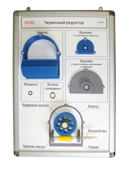 Плакат планшет с наглядной демонстрационной моделью «Червячный редуктор»
